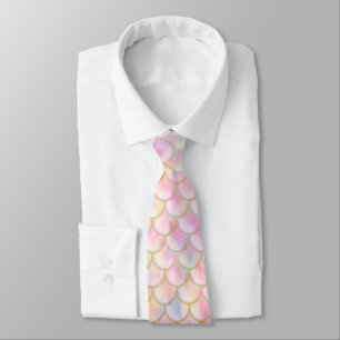 Pastel Iridescent Mermaid Scales Pattern Tie