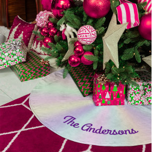 Pastel Iridescent Palette Gradient Brushed Polyester Tree Skirt