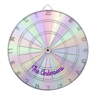 Pastel Iridescent Rainbow Radial Gradient Dartboard