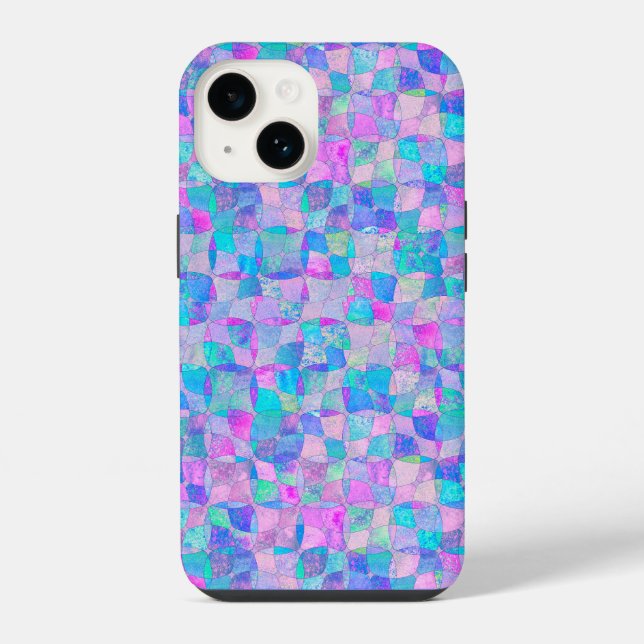 Pastel Iridescent Seamless Geometric Pattern iPhone Case (Back)