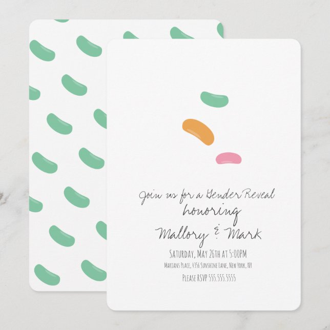 Pastel Jelly Candy Gender Reveal Invitation (Front/Back)