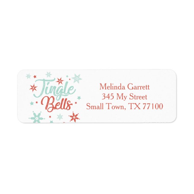 Pastel Jingle Bells Christmas Custom Address (Front)