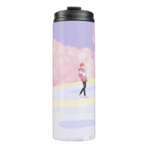 Pastel Journey – Dreamlike Surreal Landscape Art Thermal Tumbler