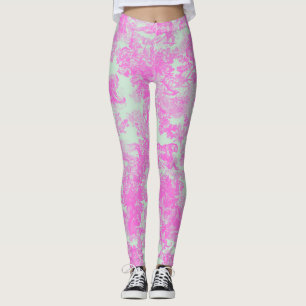 Pastel Jungle Toile Leggings Vintage Wild