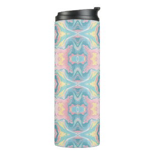 Pastel Kaleidoscope Pattern   Pink & Mint Mandala Thermal Tumbler