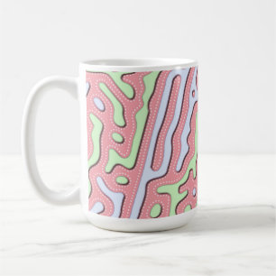 Pastel Kawaii Abstract Colourful Squiggle Design Coffee Mug