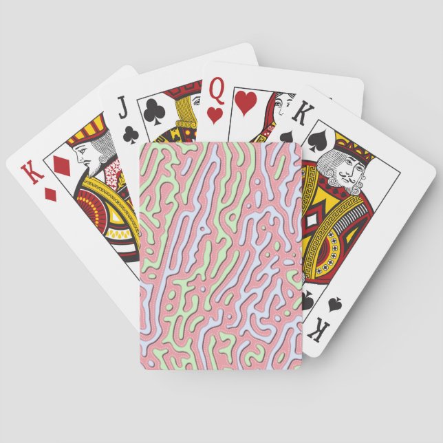 Pastel Kawaii Abstract Colourful Squiggle Design Playing Cards (Back)