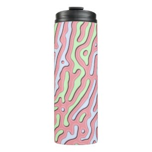 Pastel Kawaii Abstract Colourful Squiggle Design Thermal Tumbler