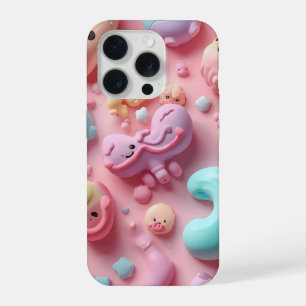 Pastel Kawaii Candy Character Art iPhone 15 Pro Case