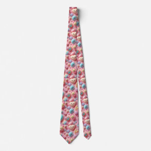 Pastel Kawaii Candy Character Art Tie