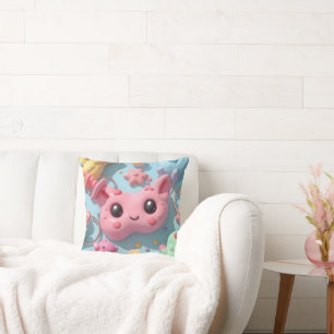 Pastel Kawaii Creature Fantasy Art Cushion