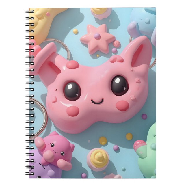 Pastel Kawaii Creature Fantasy Art Notebook (Front)