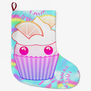 pastel Kawaii cupcake on a Christmas Stocking