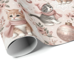 Pastel Kittens Christmas Wrapping Paper