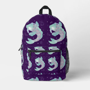 Pastel Koi Fish Whimsical Folk Art Underwater Printed Backpack