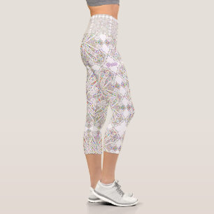 Pastel Lace Look Bride's Capri Leggings