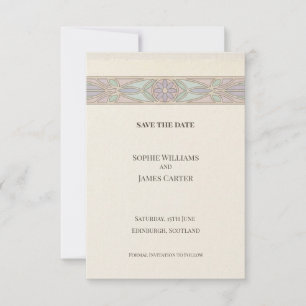 Pastel Lace Save The Date Card