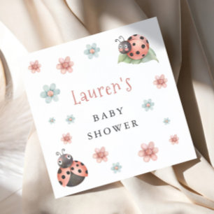 Pastel Ladybug Baby Shower Napkin