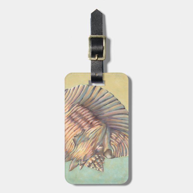 Pastel Large Conch Shell Luggage Tag (Front Vertical)