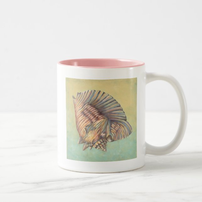 Pastel Large Conch Shell Two-Tone Coffee Mug (Right)