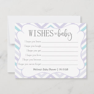 Pastel Lavender and Aqua Zig Zag Baby Wishes