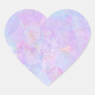 Pastel Lavender and Blue Circle Design Small Heart Heart Sticker