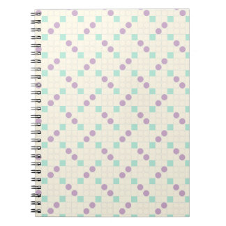 Pastel Lavender and Mint Grid Notebook