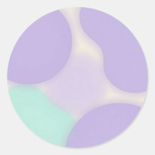 Pastel Lavender Blob Organic Abstract Classic Round Sticker