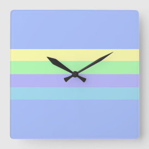 Pastel Lavender Blue Square Wall Clock