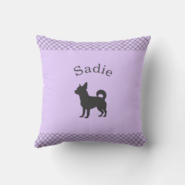 Pastel Lavender Chihuahua | Personalized Matching Cushion (Back)
