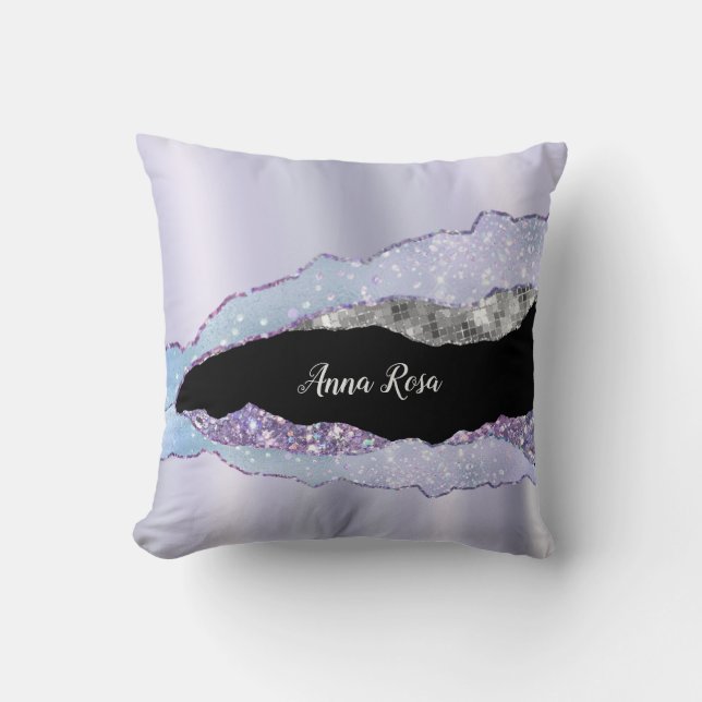 *~* Pastel Lavender  Gittler Silver Agate Cosmic Cushion (Front)