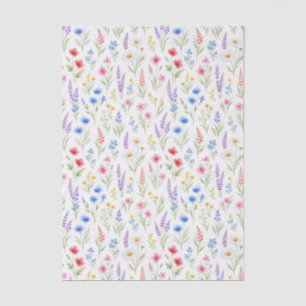 Pastel Lavender Pink Blue Salmon Wildflower Tissue Paper