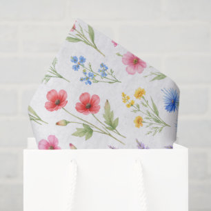 Pastel Lavender Pink Wildflowers Tissue Paper
