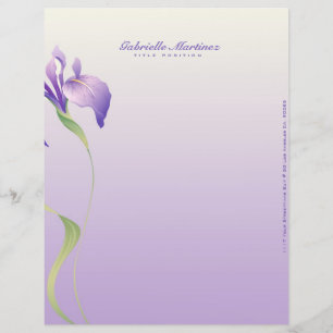 Pastel Lavender Purple Flower Natural Spa Customized Letterhead
