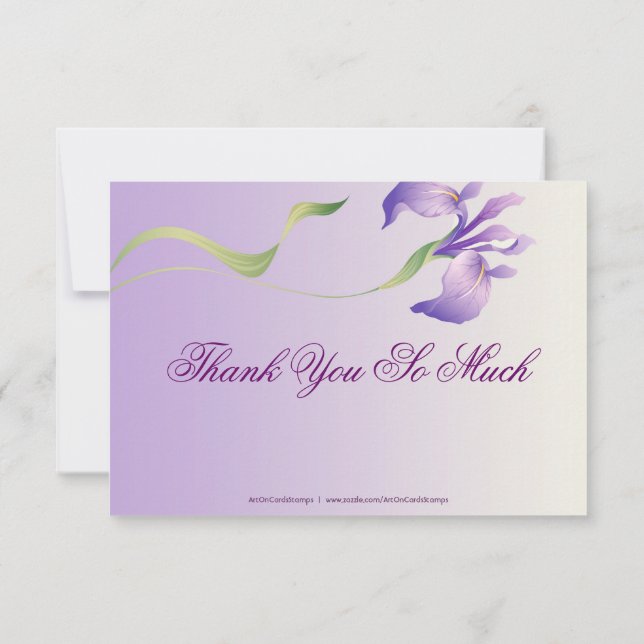 Pastel Lavender Purple Flower Natural Spa Thank You Card (Back)