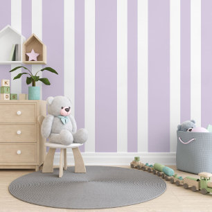 Pastel Lavender Purple White Stripes Pattern Wallpaper