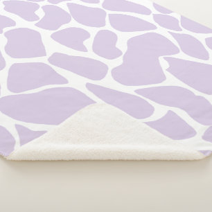 Pastel Lavender Safari Giraffe Nursery Sherpa Blanket