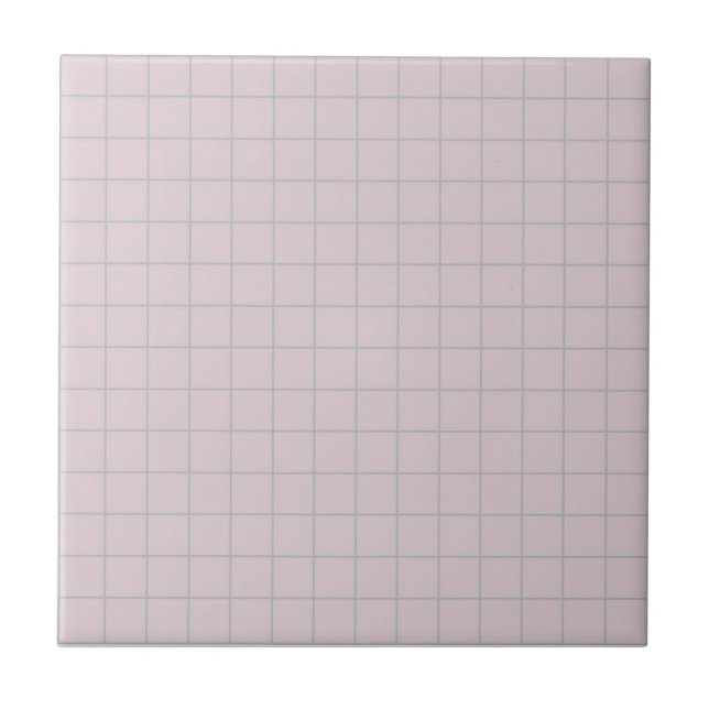 Pastel Lavender & Sage Green Chequered Retro  Tile (Front)