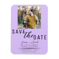 Pastel Lavender Save the Date Photo Wedding