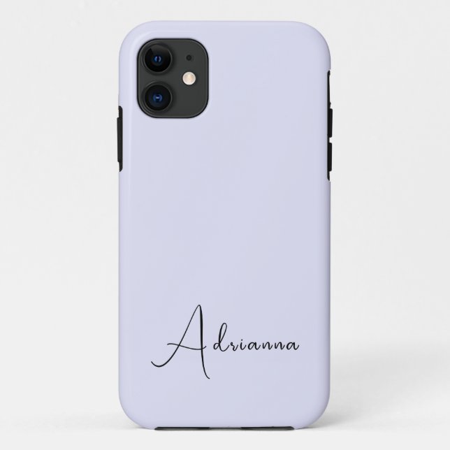 Pastel Lavender Solid Colour Minimalist Personalis Case-Mate iPhone Case (Back)