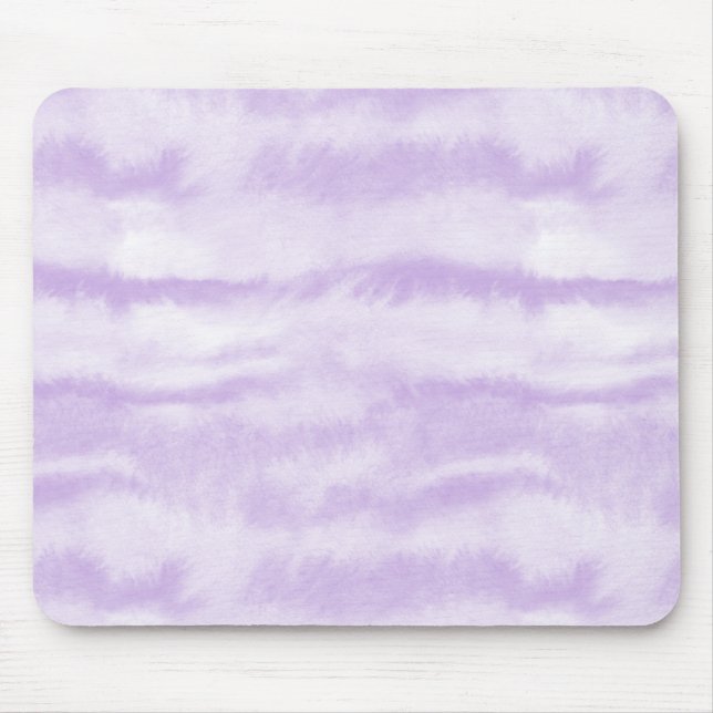 Pastel Lavender Tie-Dye Watercolor Effect Mouse Mat (Front)