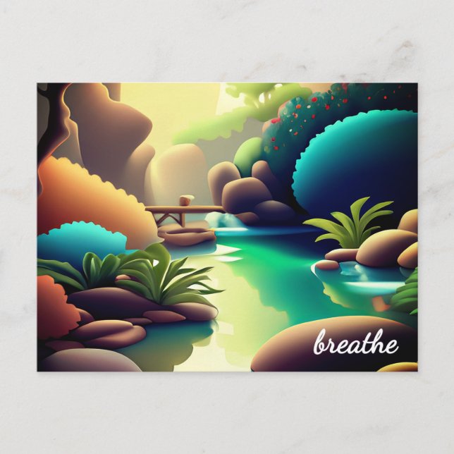 Pastel Law of Attraction Abundance Affirmation Postcard (Front)