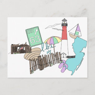 Pastel LBI Love Collage Postcard