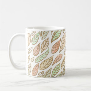 Pastel Leaf Drift Botanical Coffee Mug