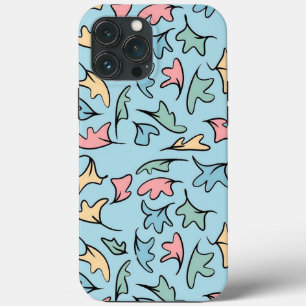 Pastel Leaves Blue iPhone 13 Pro Max Case