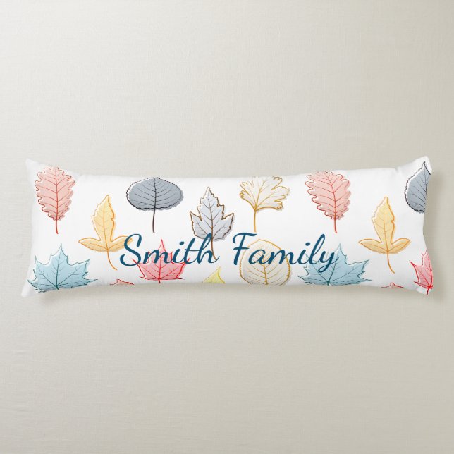 Pastel Leaves Body Cushion (Front)