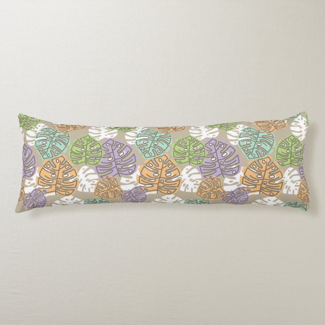 pastel leaves body pillow  (Front)
