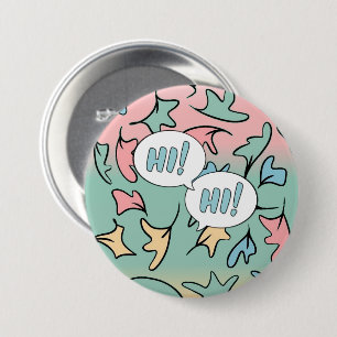 Pastel Leaves Colourful 7.5 Cm Round Badge