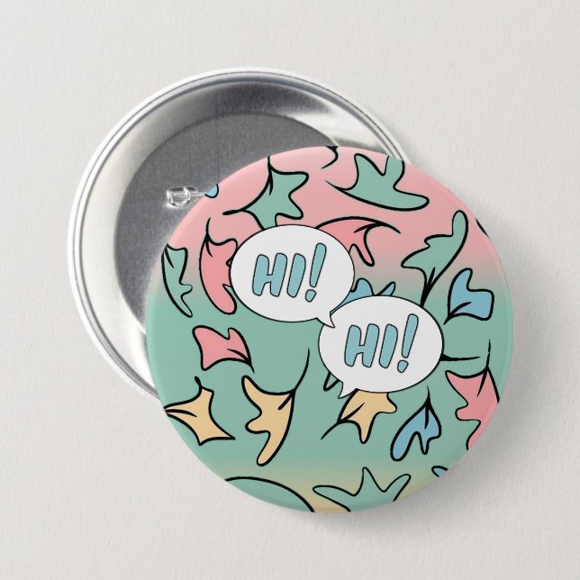 Pastel Leaves Colourful 7.5 Cm Round Badge (Front & Back)