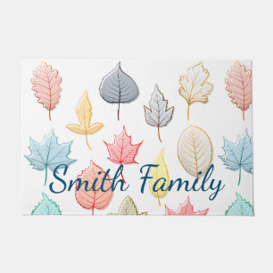 Pastel Leaves Doormat